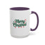 Christmas Mug - Merry Christmas Green Text Ornaments Candy Canes