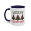 Christmas Mug - Merry Christmas Green & Red Text Decorative Trees