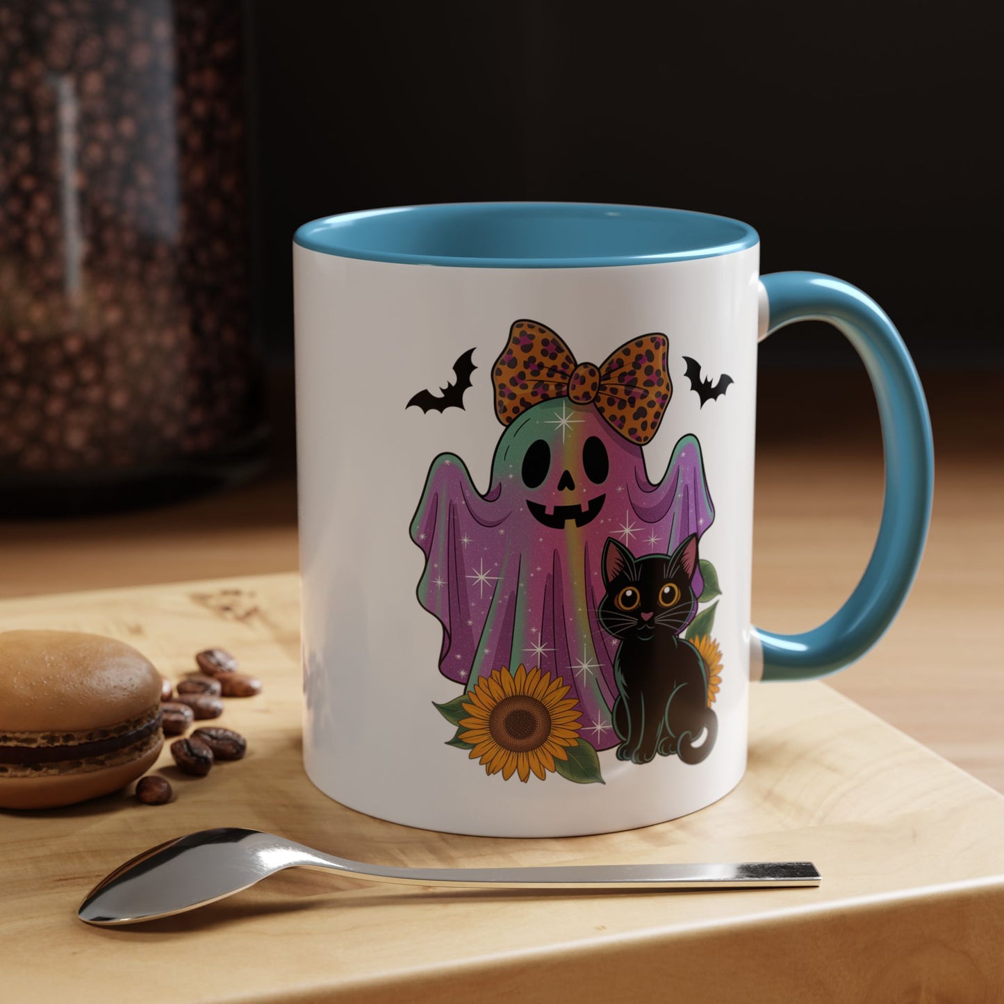 Halloween Mug - Cute Ghost With Cat