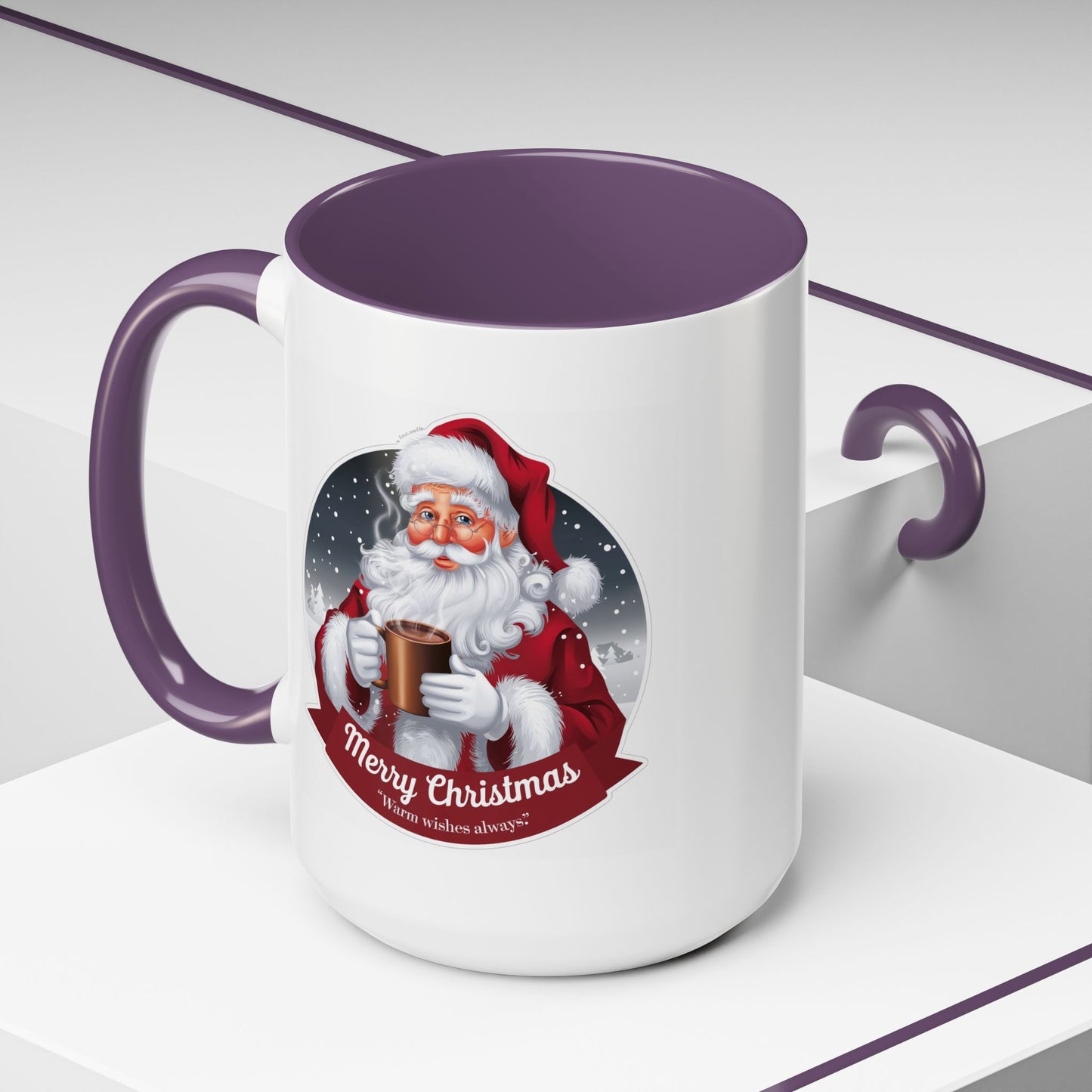 Christmas Mug - Merry Christmas Warm Wishes Always Santa