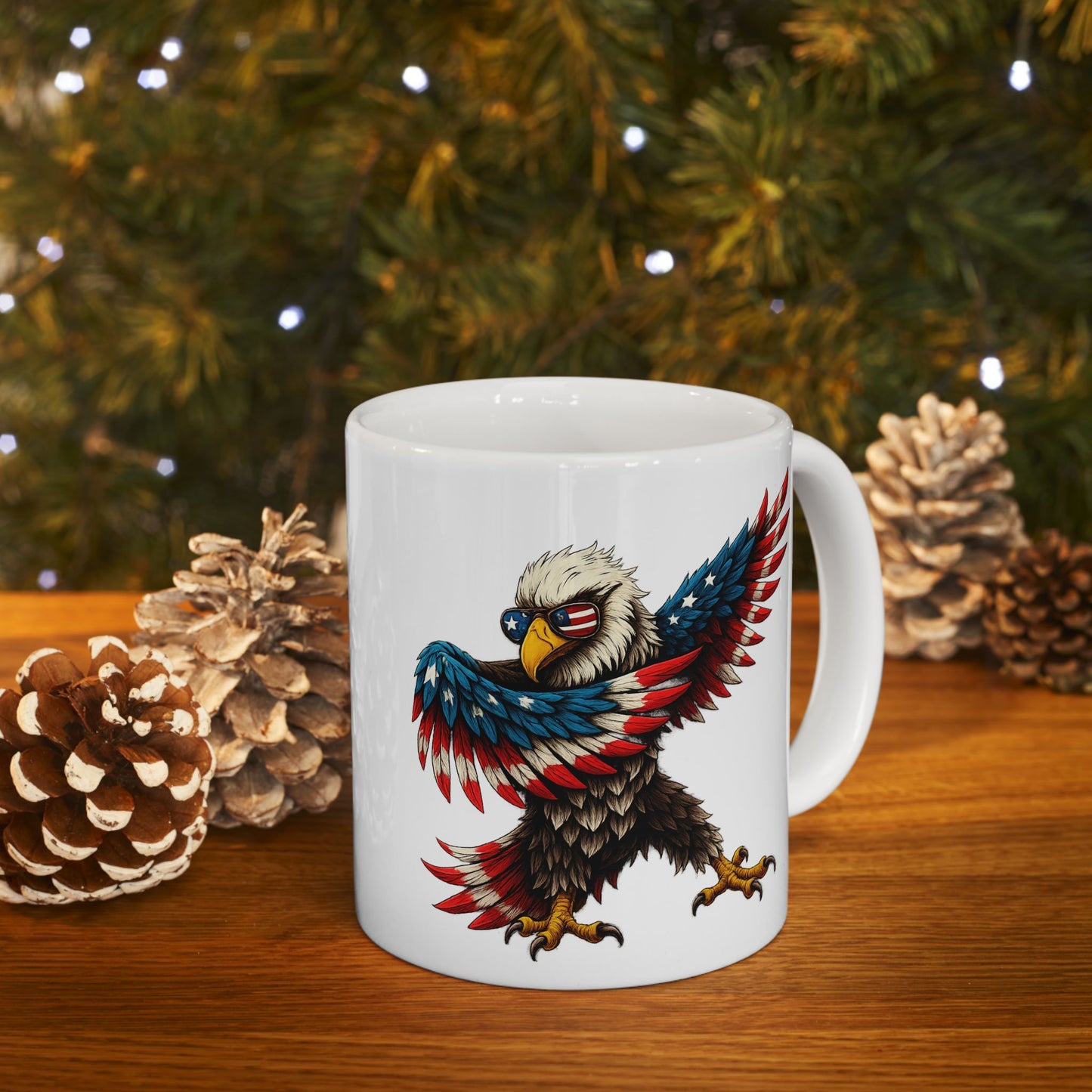 4th of July Mug - Patriotic Bald Eagle American Flag