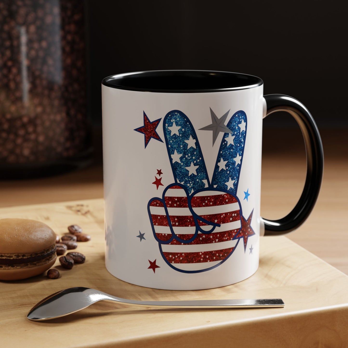 4th of July Mug - America Peace Sign