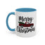 Christmas Mug - Merry Christmas Black Text Tartan Truck