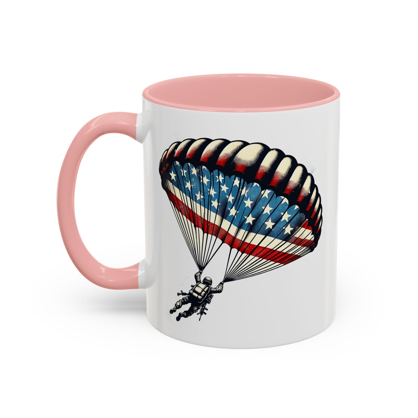 4th of July Mug - Airborne Soldier Parachute Flag
