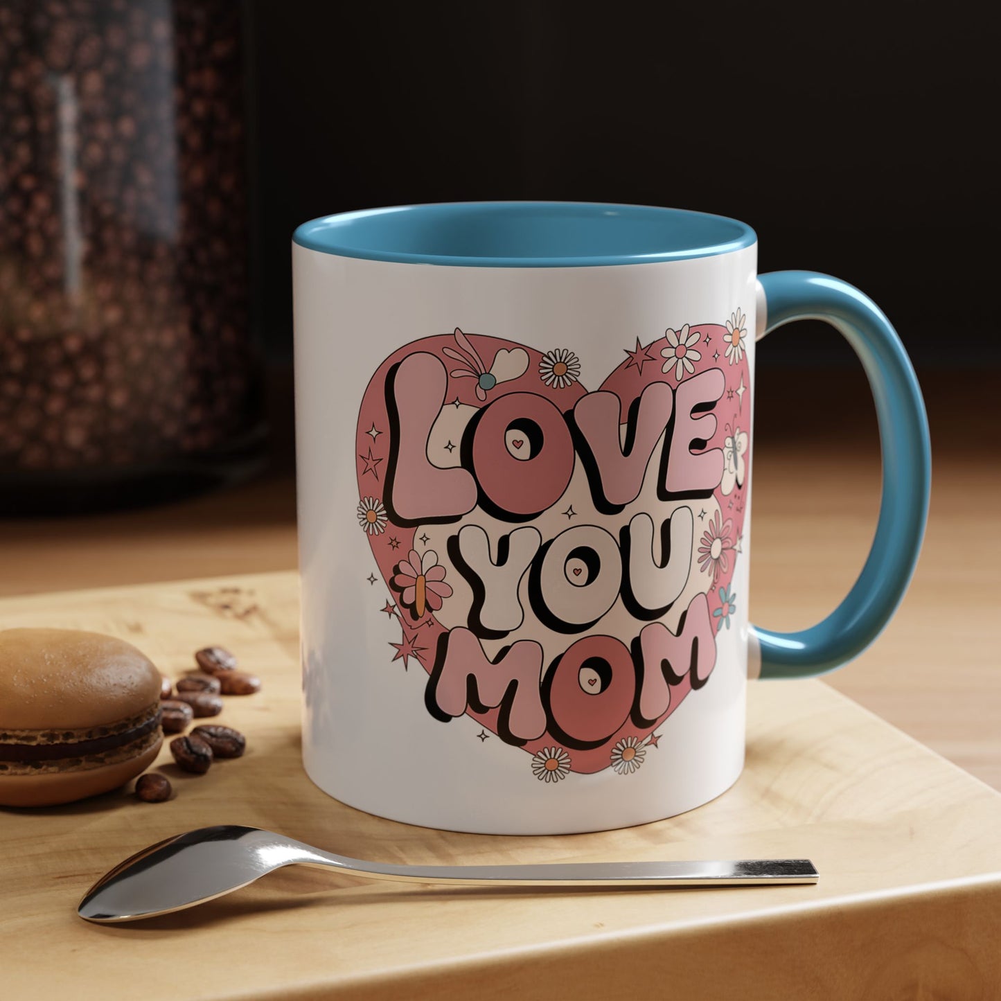 Mother's Day Mug - Love You Mom Retro Heart
