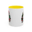 Christmas Mug - Merry Christmas White & Black Text Santa Trees Presents