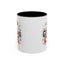 Christmas Mug - Grandma Claus Green Yellow & Red Text Hat Lights Stars