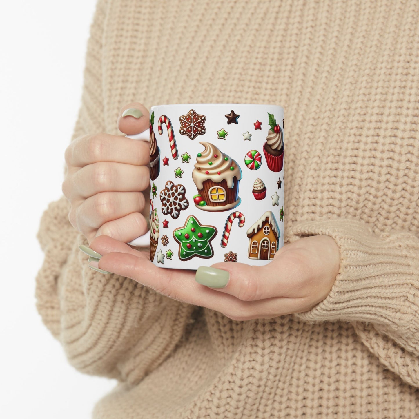 Christmas Mug - Cupcake Cookies Candy Pattern