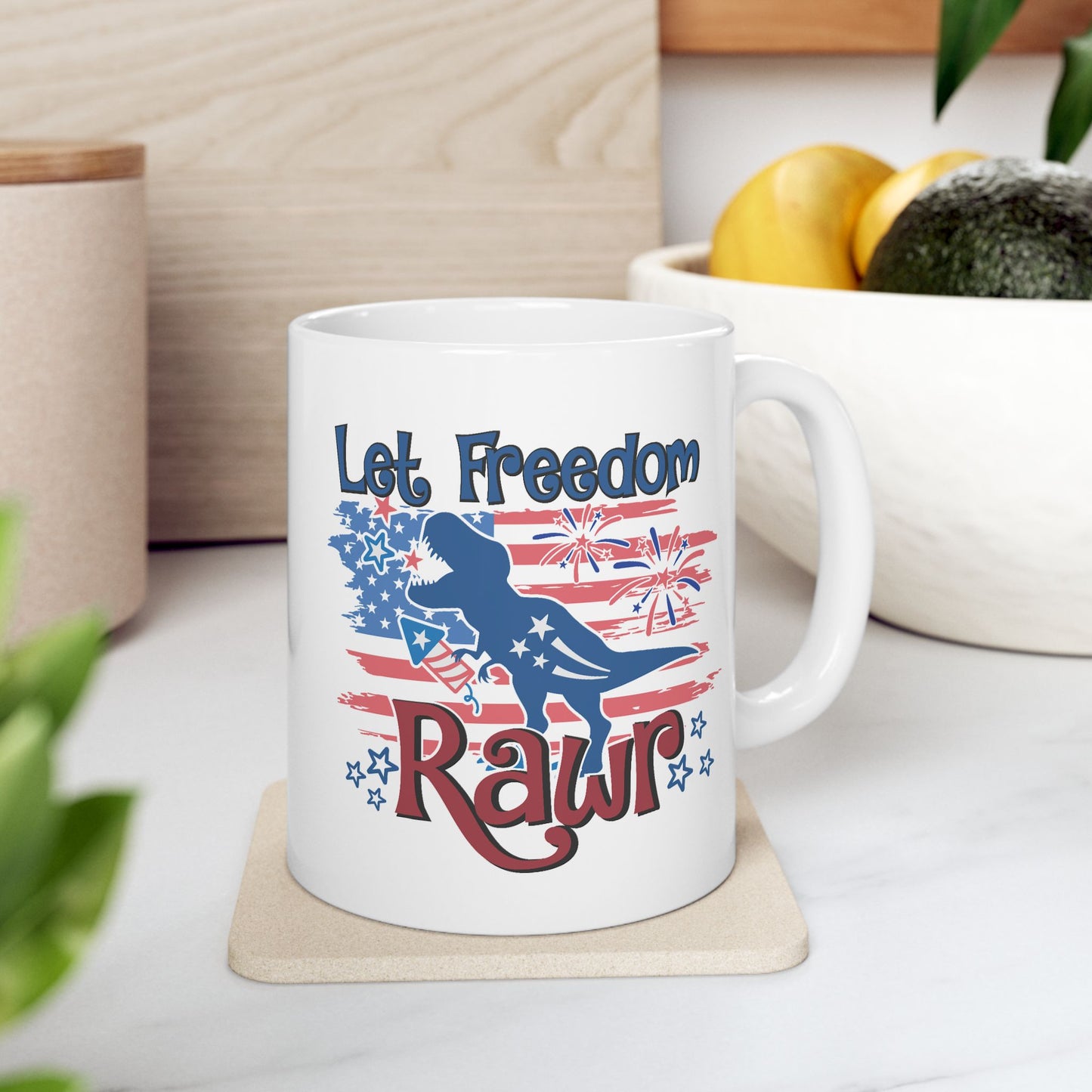 4th of July Mug - Let Freedom Rawr