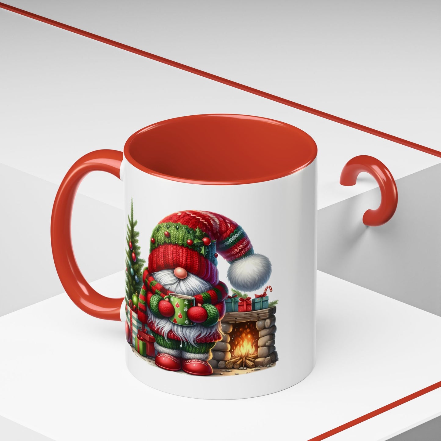 Christmas Mug - Gnome Fireplace