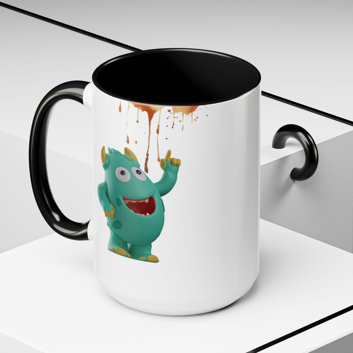 Humor Mug - Monster Drinks Coffee Spill