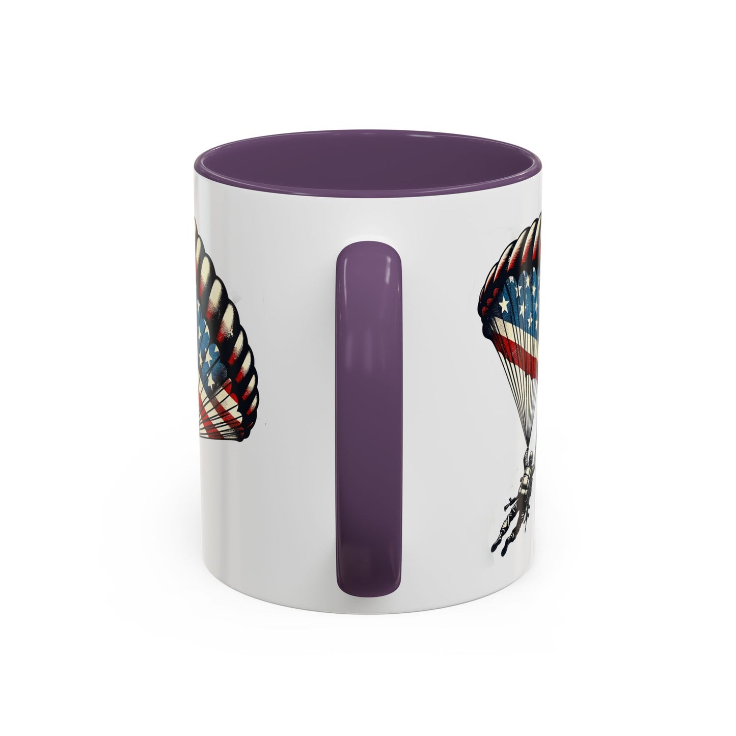 4th of July Mug - Airborne Soldier Parachute Flag