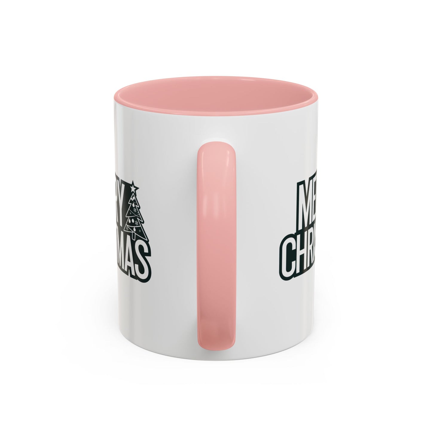 Christmas Mug - Merry Christmas White & Black Text Tree