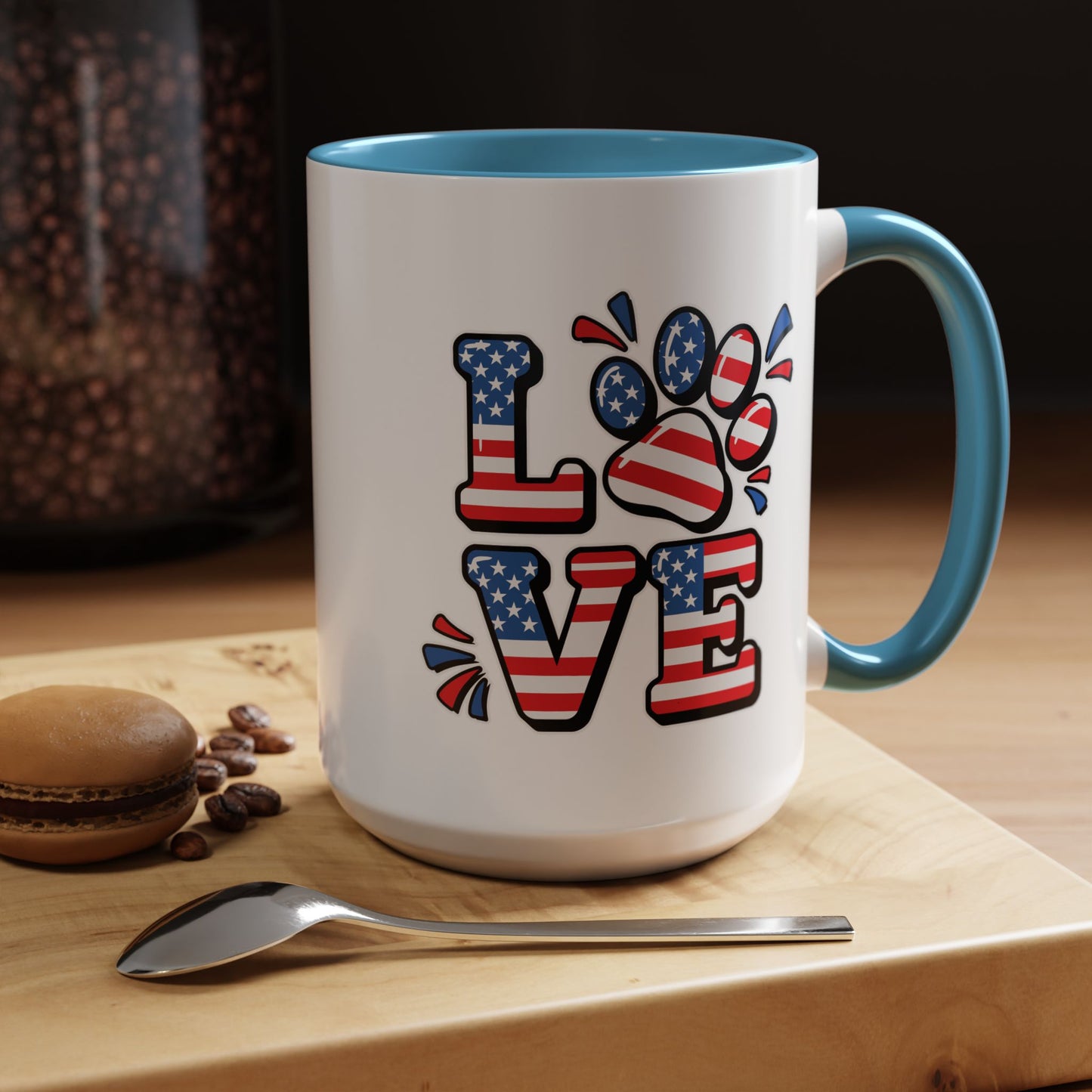 4th of July Mug - Animal Love USA Flag