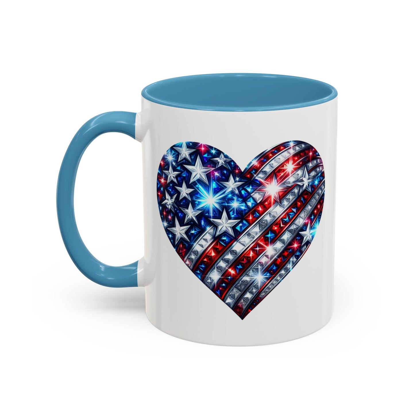 4th of July Mug - USA Sparkle Heart