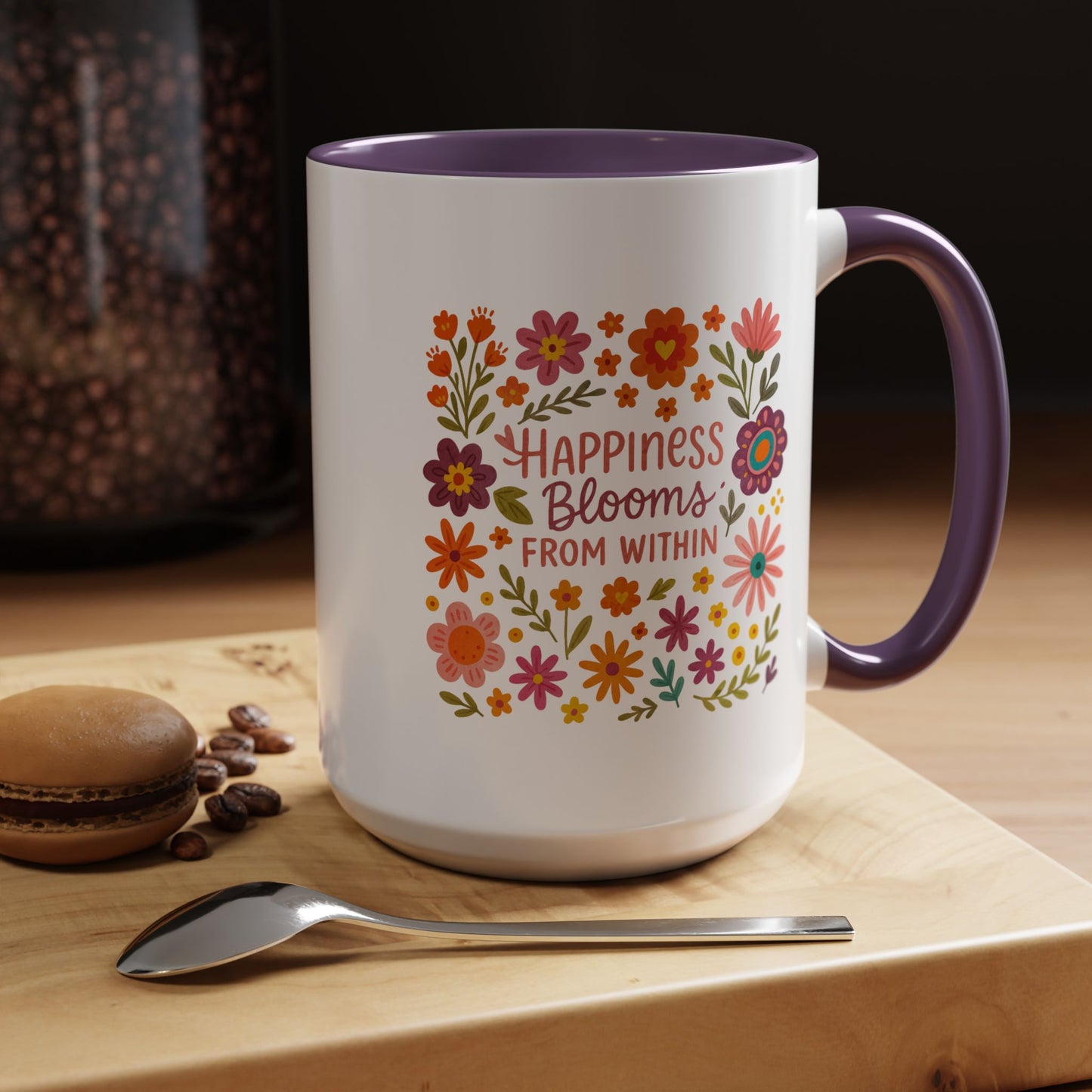 Motivation Mug - Happiness Blooms From Within