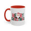 Christmas Mug - Merry Christmas Green & Red Text Santa