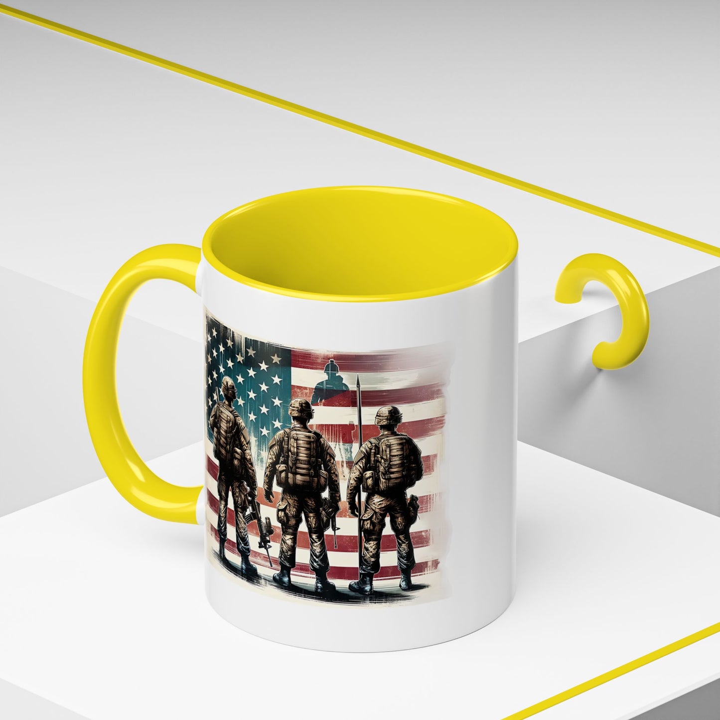 4th of July Mug - Soldiers American Flag