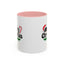 Christmas Mug - Merry Christmas Black Text Hat Cane Misletoe