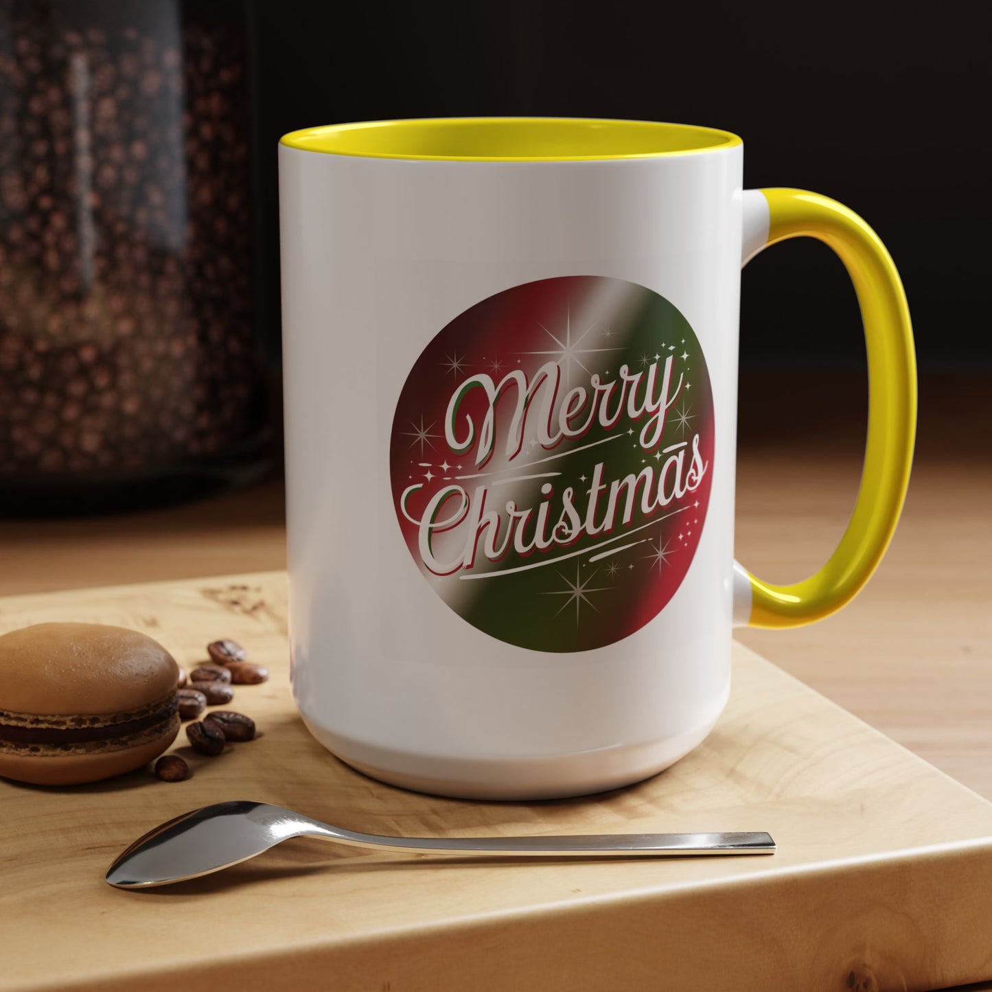 Christmas Mug - Merry Christmas White and Red Text Decoration