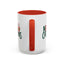 Christmas Mug - Merry Christmas Green & Red Text Santa Present