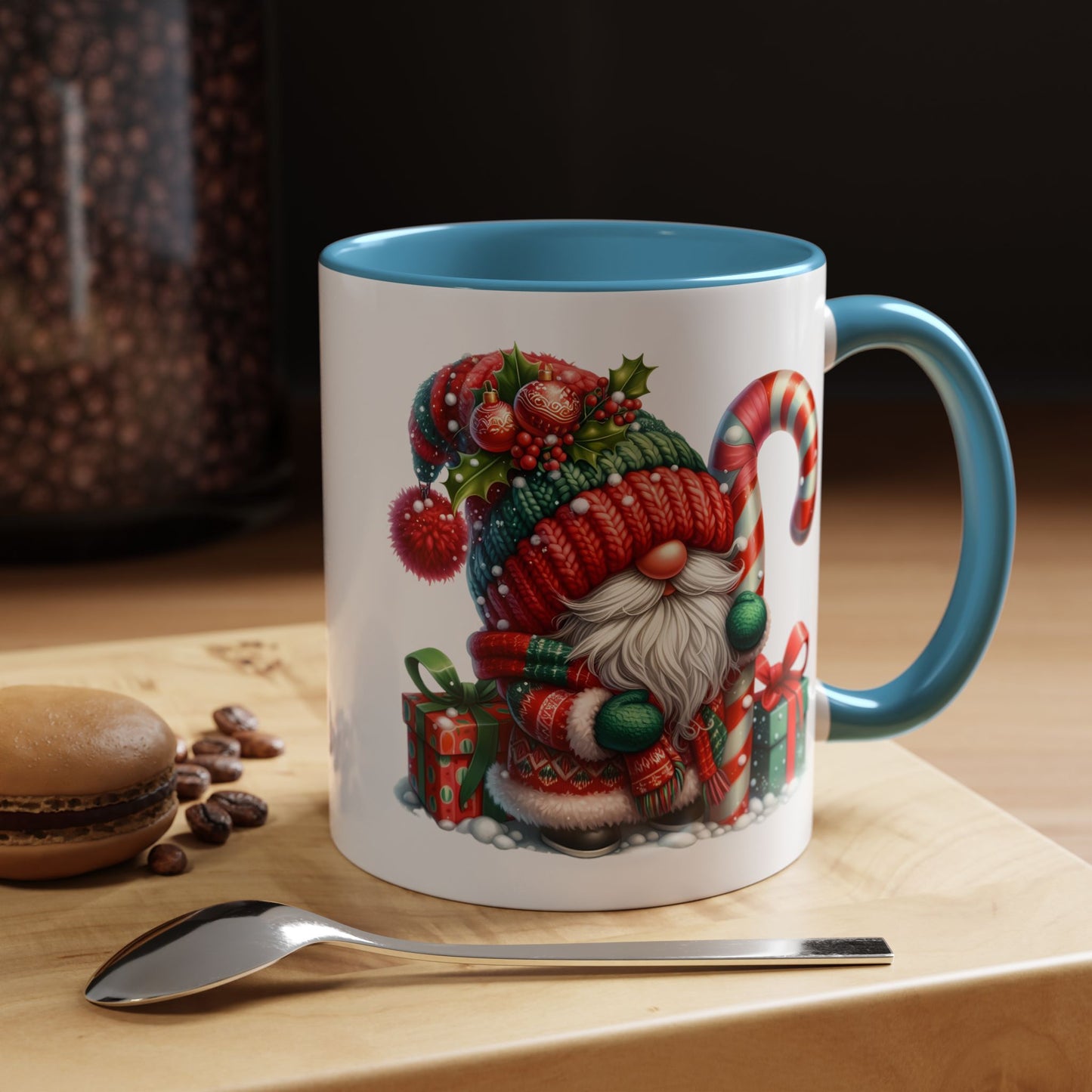 Christmas Mug - Gnome Candy Cane and Presents