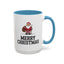 Christmas Mug - Merry Christmas Black Text Santa Walking