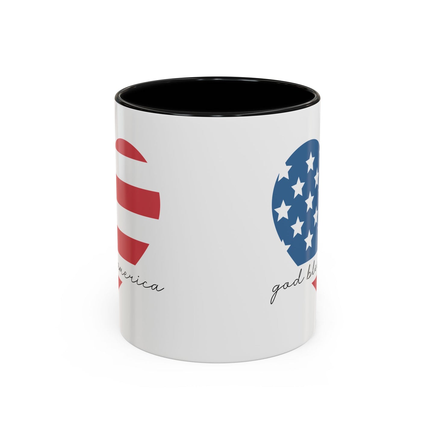 4th of July Mug - God Bless America Flag Heart