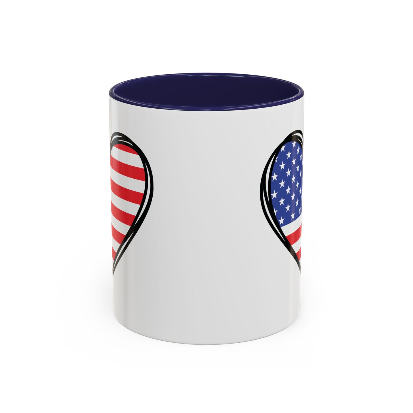 4th of July Mug - USA Flag Heart