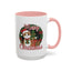 Christmas Mug - Merry Christmas Red Text Cat Presents Wreath