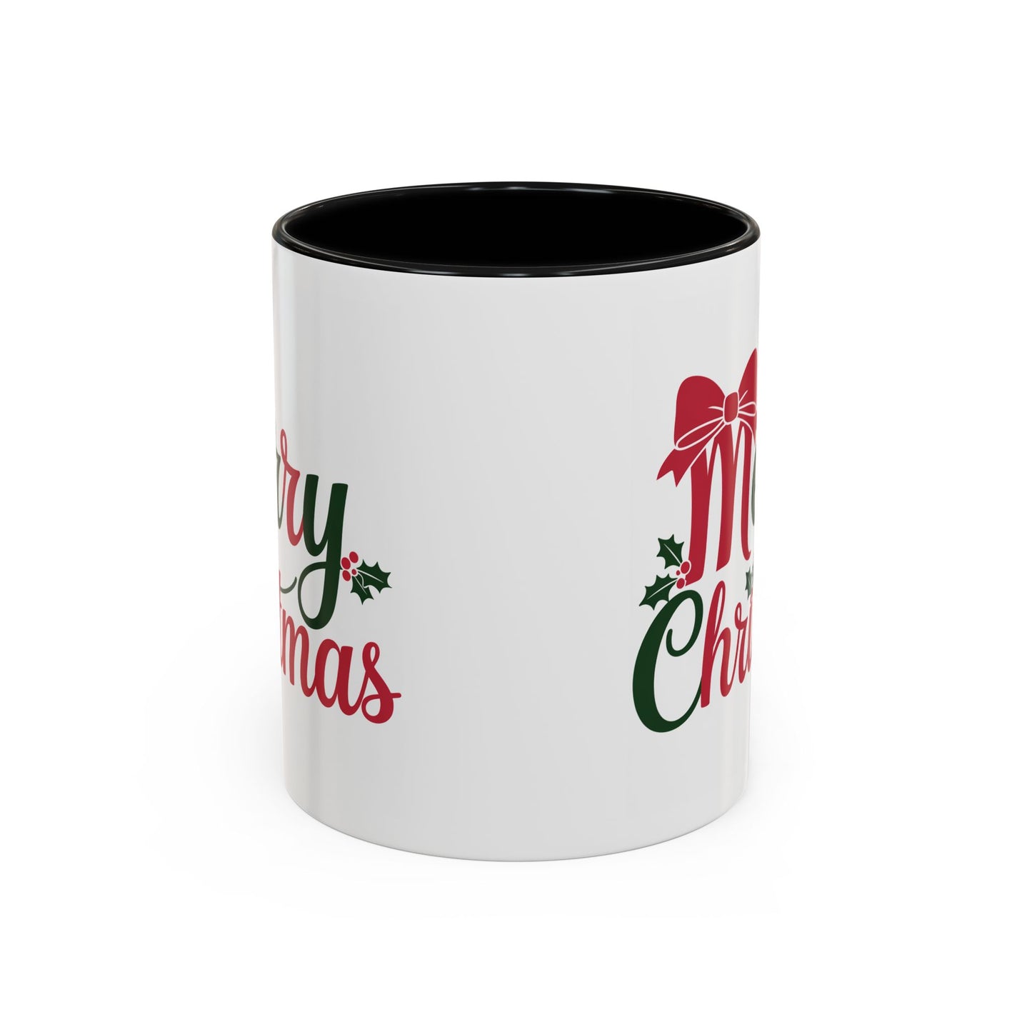 Christmas Mug - Merry Christmas Red & Green Text Bow