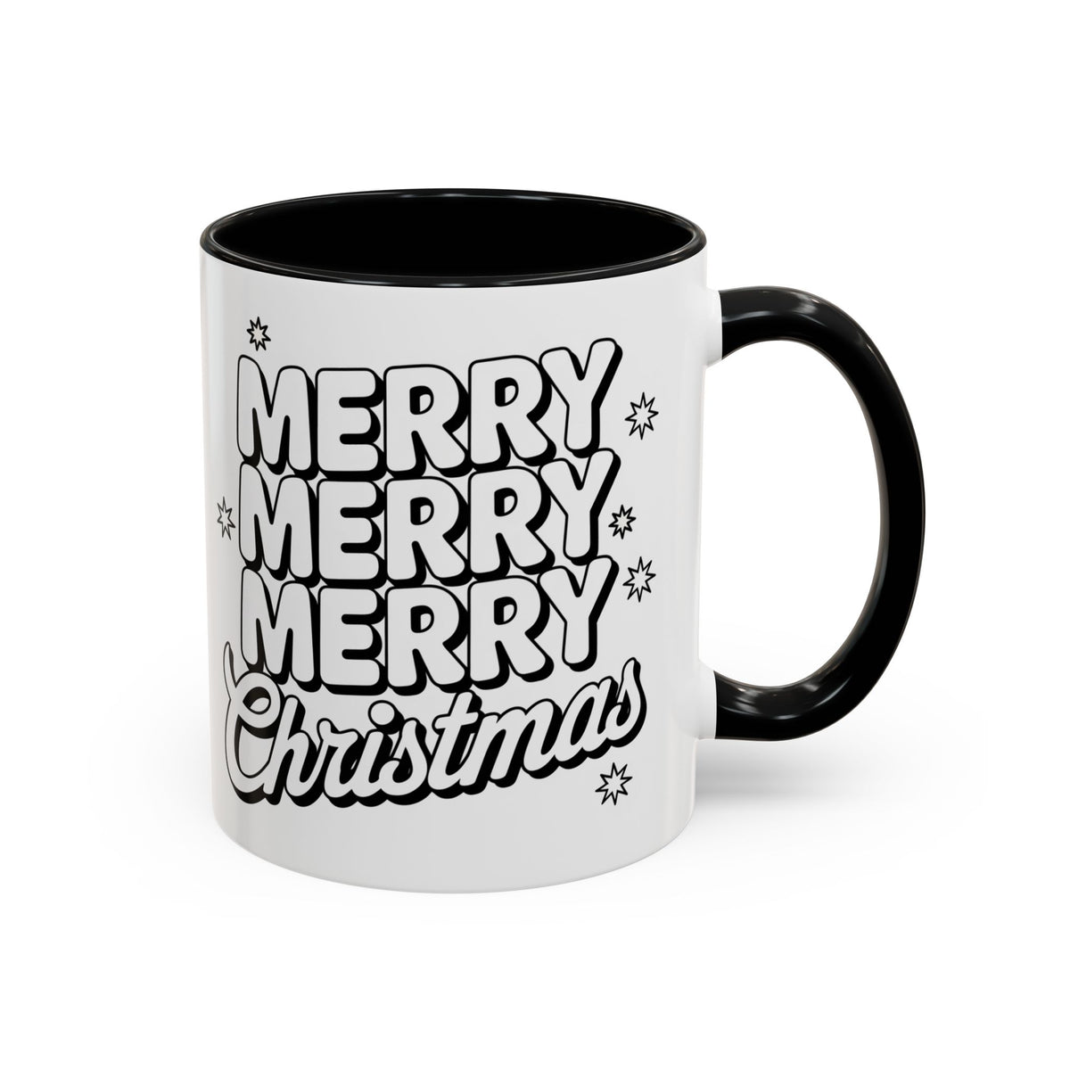 Christmas - Merry Christmas Black & White Embossed Text