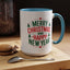 Christmas Mug - Merry Christmas and a Happy New Year Green & Red Text Trees Stars