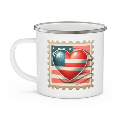 4th of July Mug - America Heart Stamp