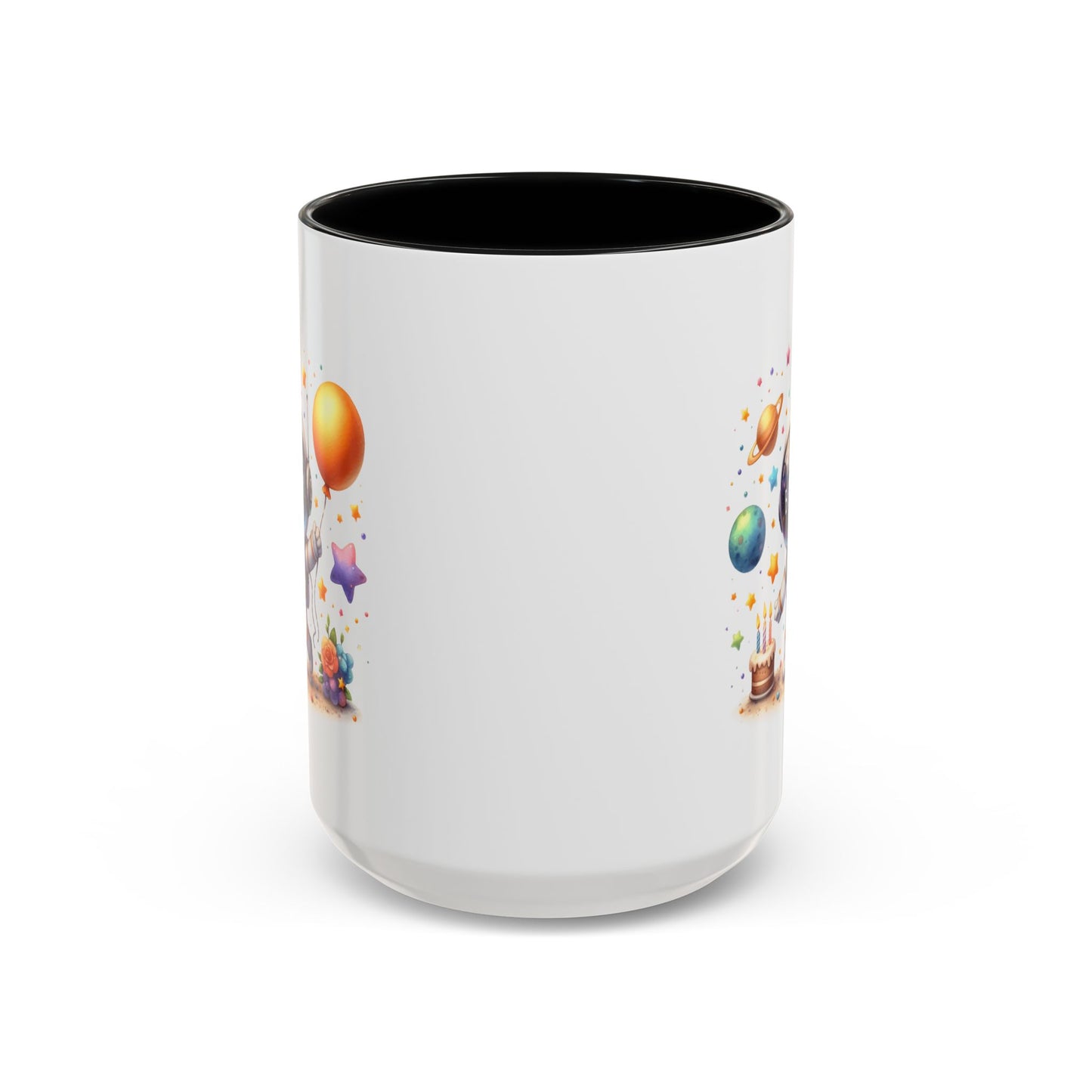 Birthday Mug - Happy Birthday Astronaut, Cake & Balloon
