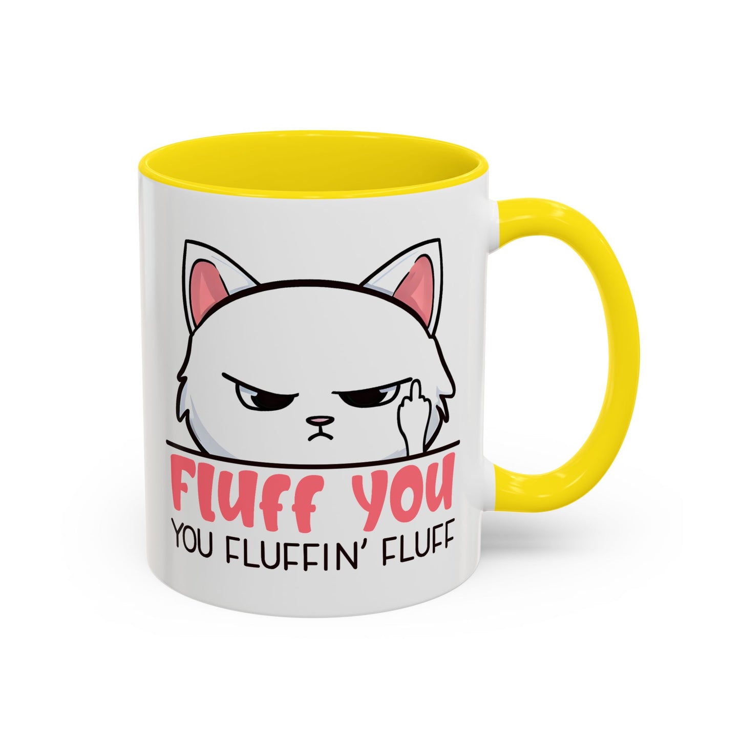 Adult Mug - Fluff You White Cat