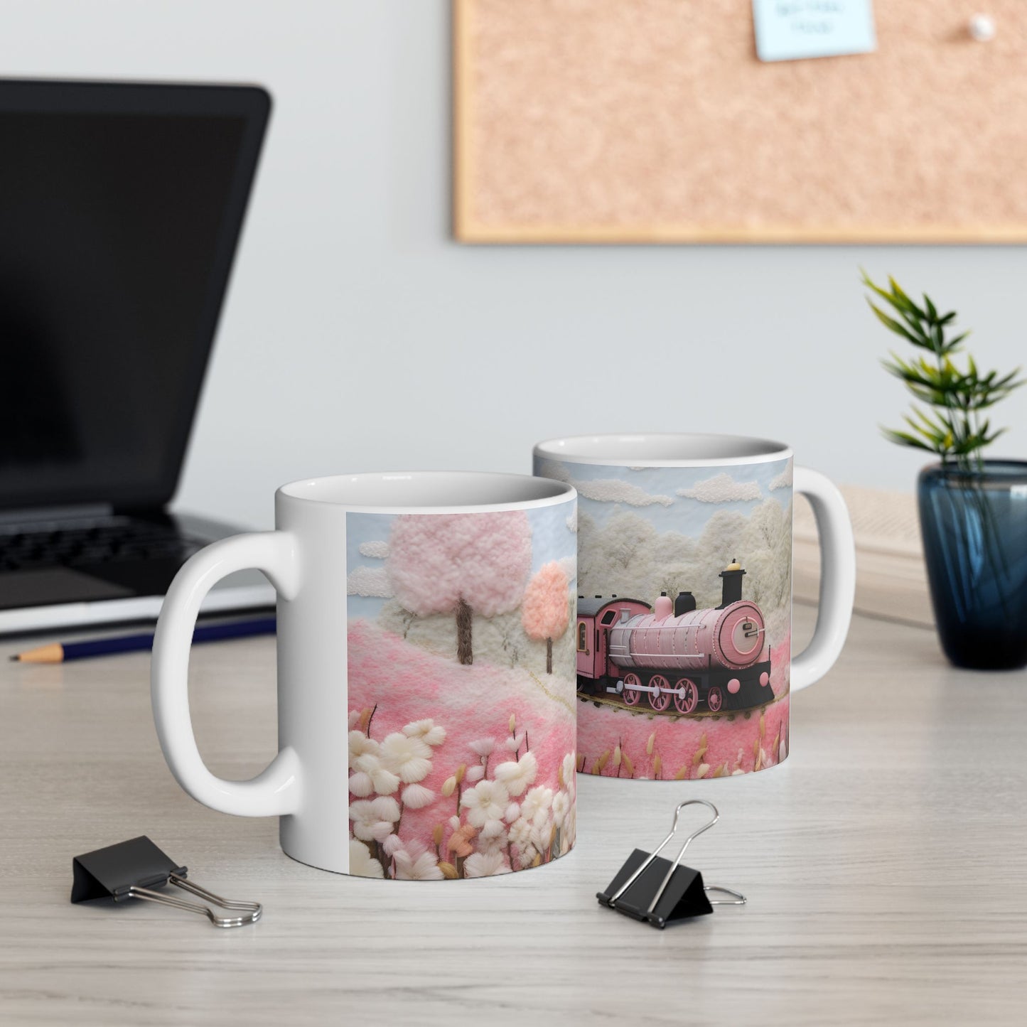 Artistic Mug - Felted Train 2