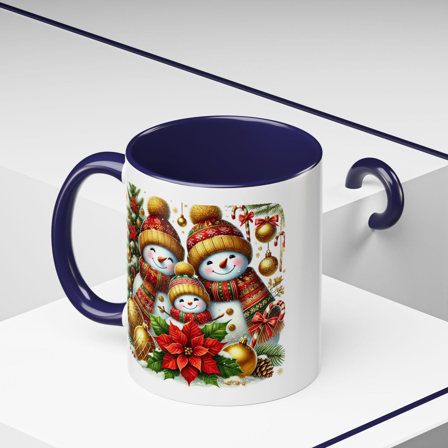 Christmas Mug - Gold Snowman Family 2