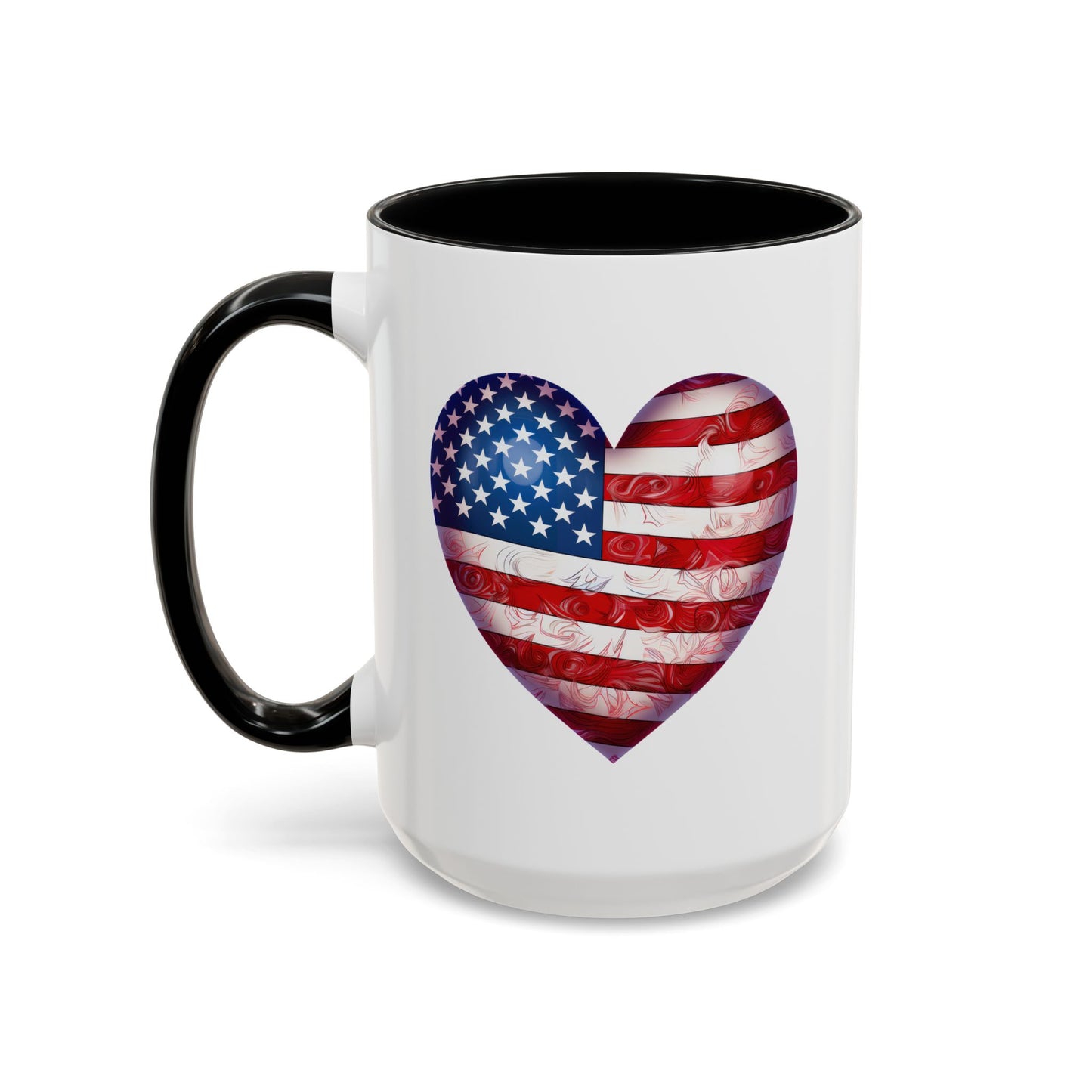 4th of July Mug - Heart American Flag