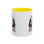 Christmas Mug - Merry Christmas Maroon Text Camper Trees
