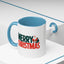 Christmas Mug - Merry Christmas Green & Red Text Santa Bag