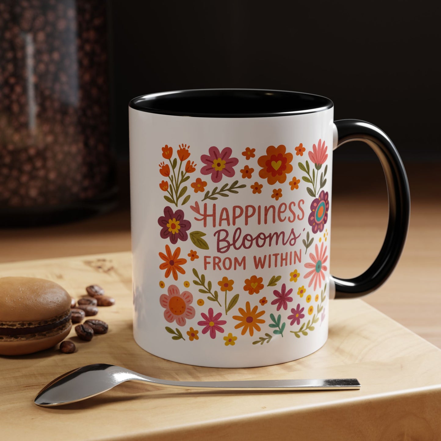 Motivation Mug - Happiness Blooms From Within