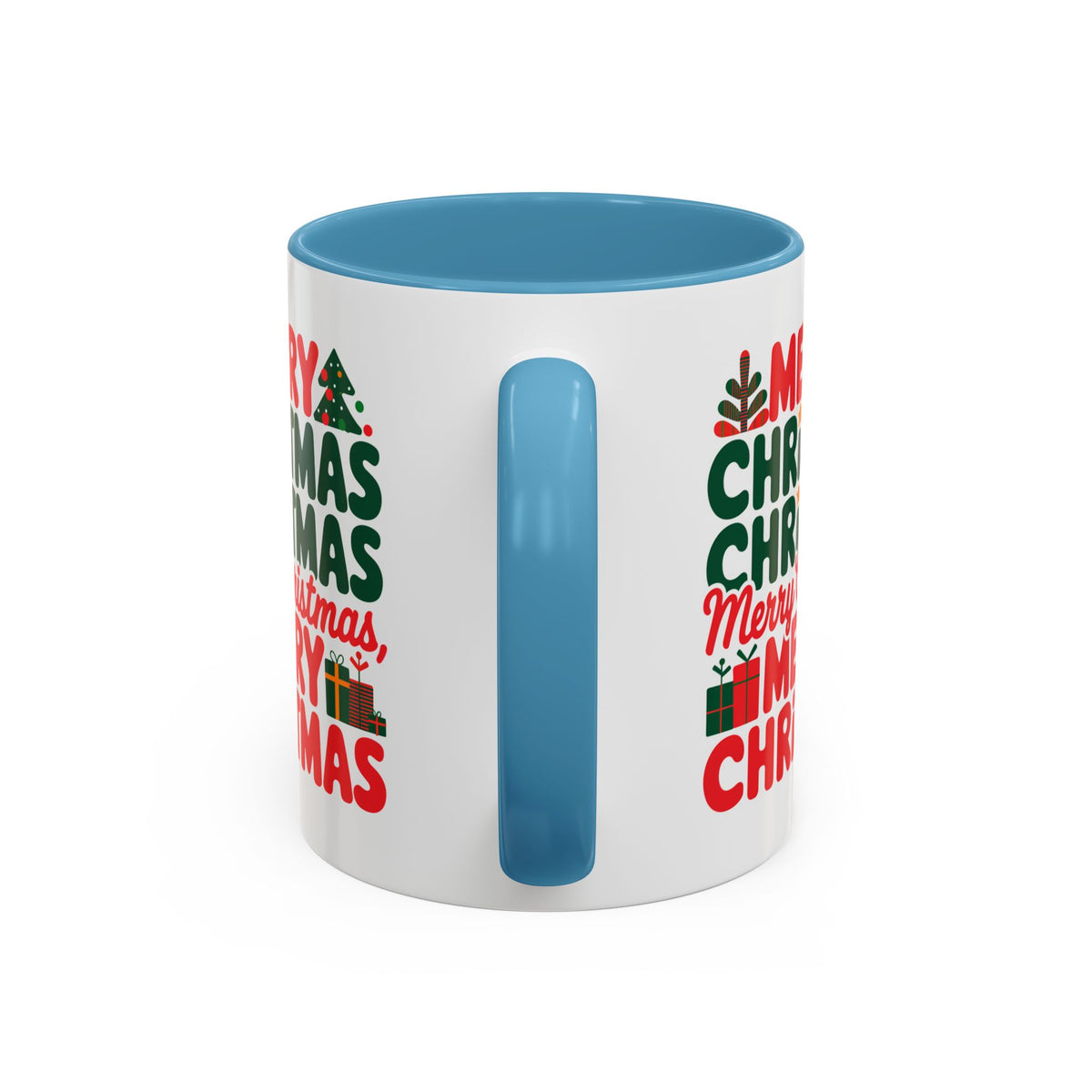 Christmas - Merry Christmas Red & Green Text Trees Presents Candles