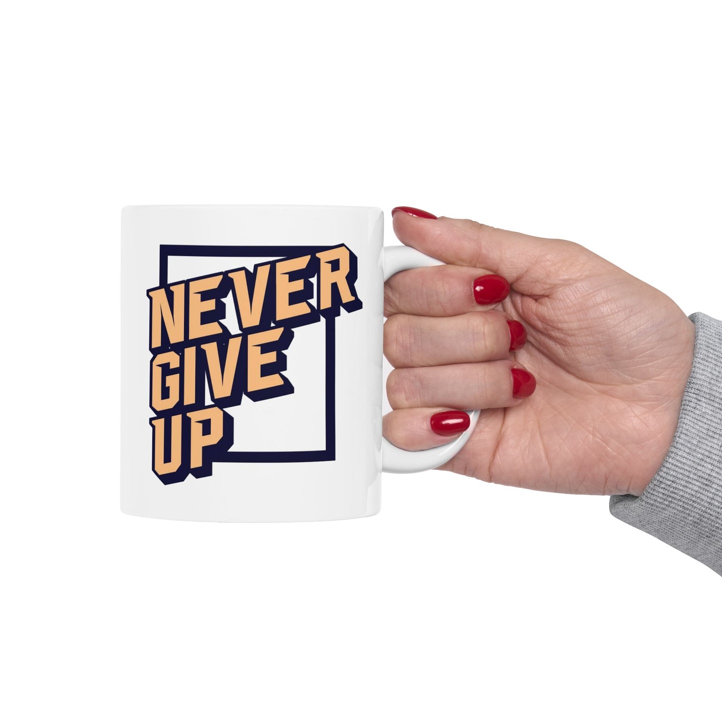 Motivation Mug - Never Give Up Art board