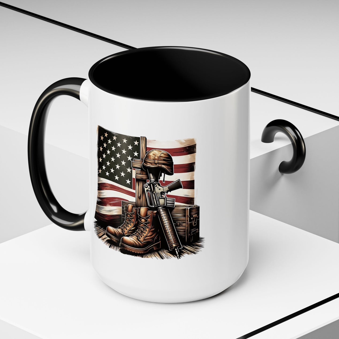 4th of July Mug - Fallen Soldier Boots Flag 3