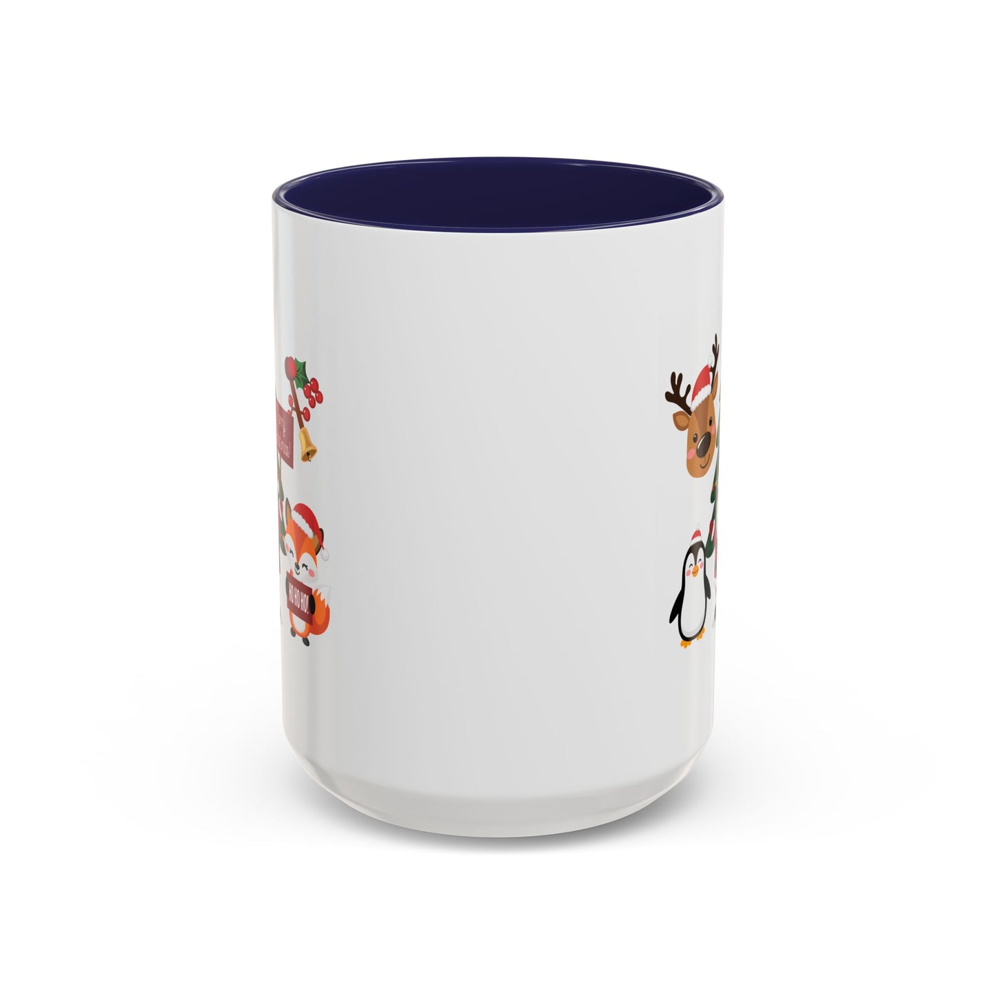 Christmas - Merry Christmas White Text Santa Reindeer Penguin Fox