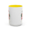 Christmas Mug - Grandma Claus Green Yellow & Red Text Hat Lights Stars