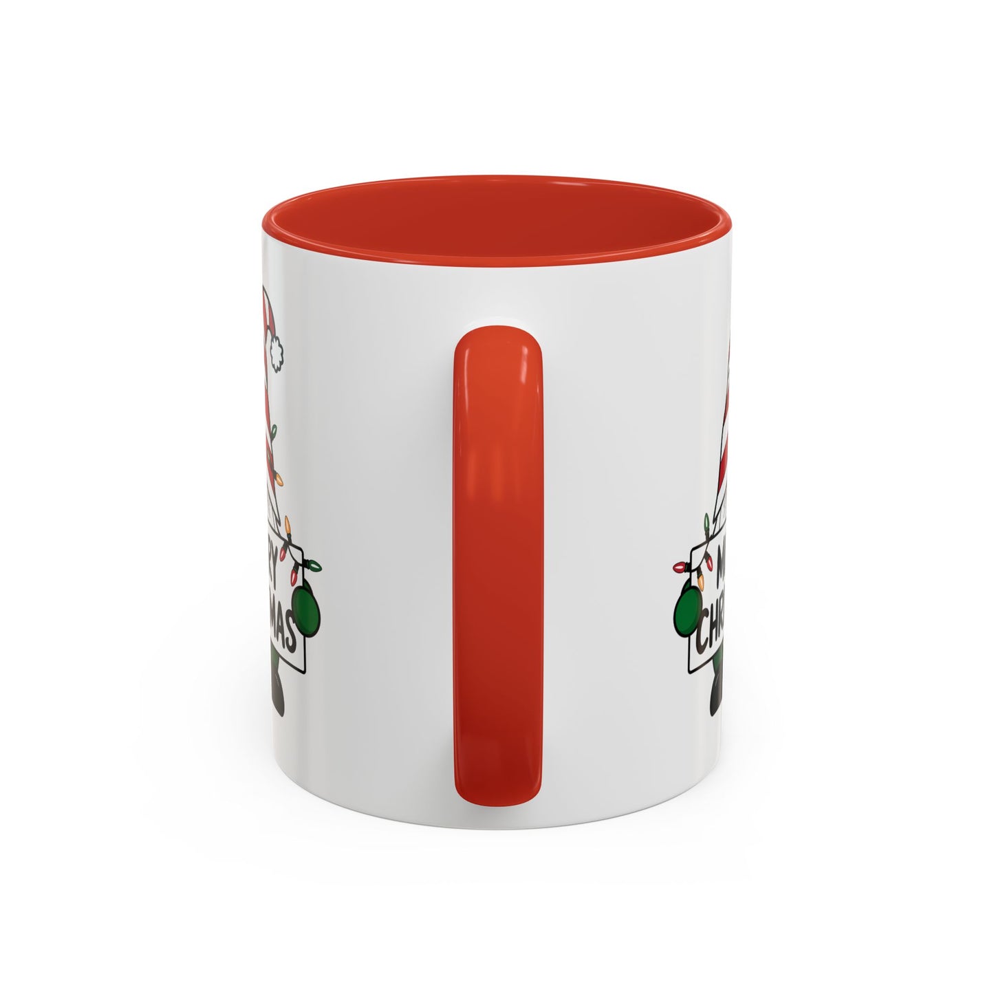 Christmas Mug - Merry Christmas Black Text Gnome Lights