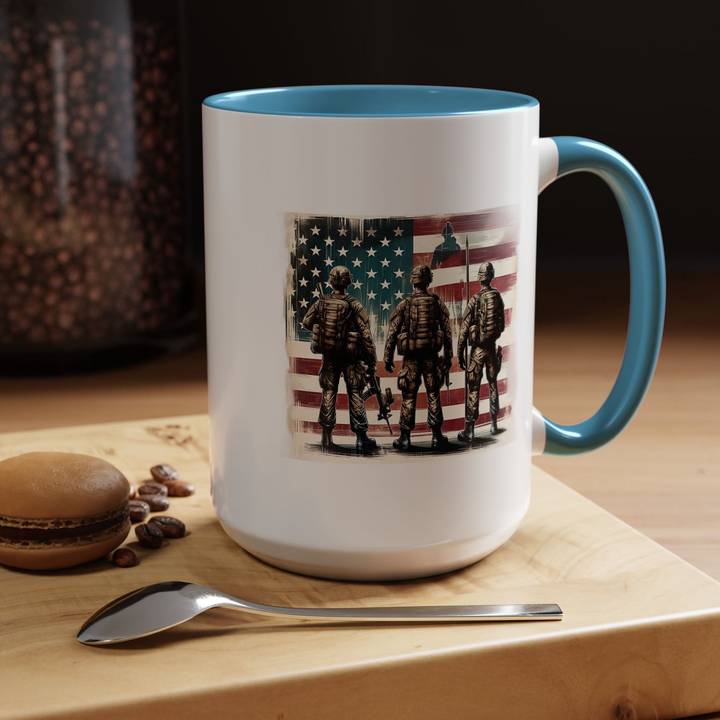 4th of July Mug - Soldiers American Flag