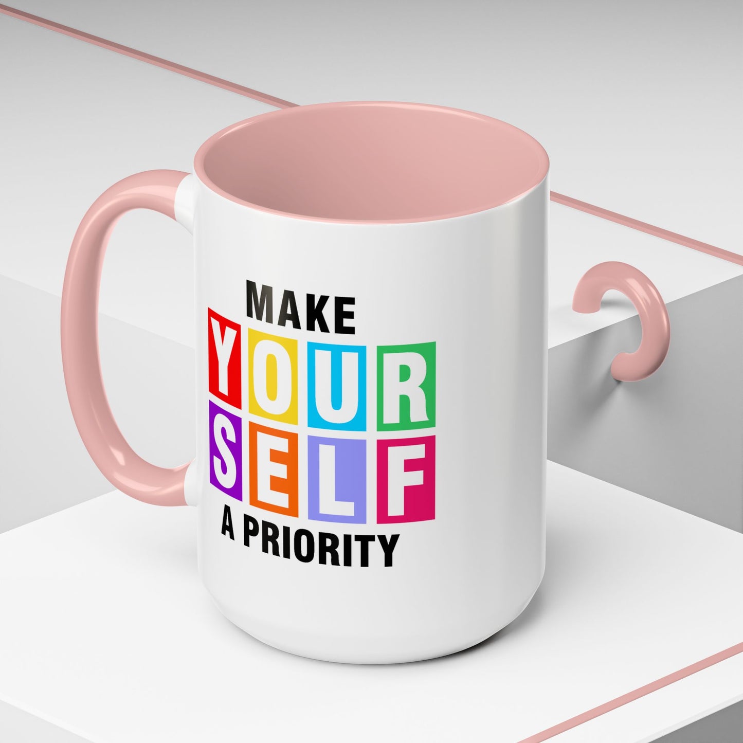 Wellness Mug - Make Yourself a Priority Colored Blocks